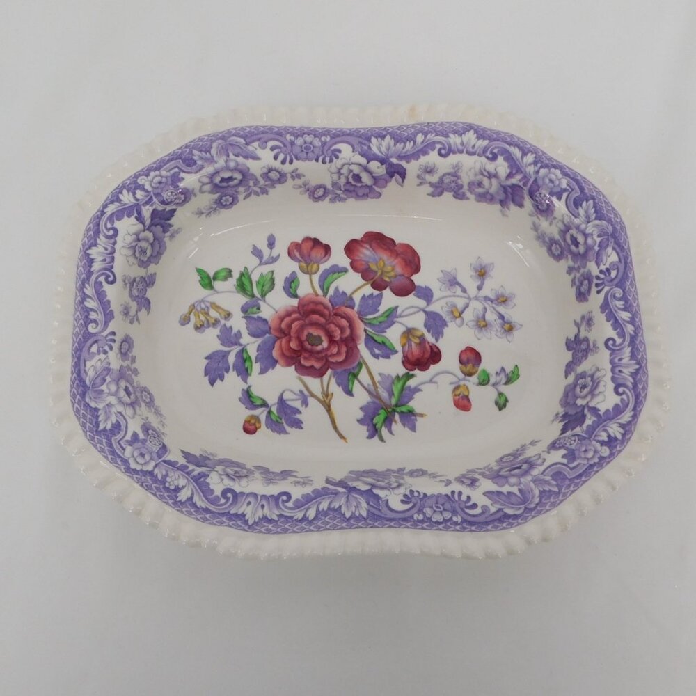 Spode Mayflower 9 3/4 inch Oval Vegetable Bowl Old Backstamp Fine China Vintage